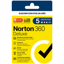 Licencia Antivirus Norton 360 Deluxe 1 Ao 5 Dispositivos 21443401 [ SOFNRT1710 ]