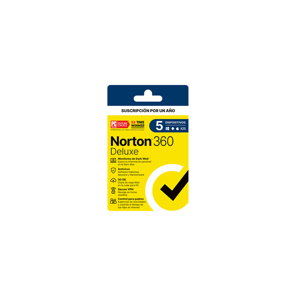 Licencia Antivirus Norton 360 Deluxe 1 Ao 5 Dispositivos 21443401 [ SOFNRT1710 ]