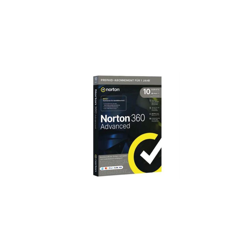 Licencia Antivirus Norton 360 Advanced 1 Ao 10 Dispositivos 21443264 [ SOFNRT1720 ]