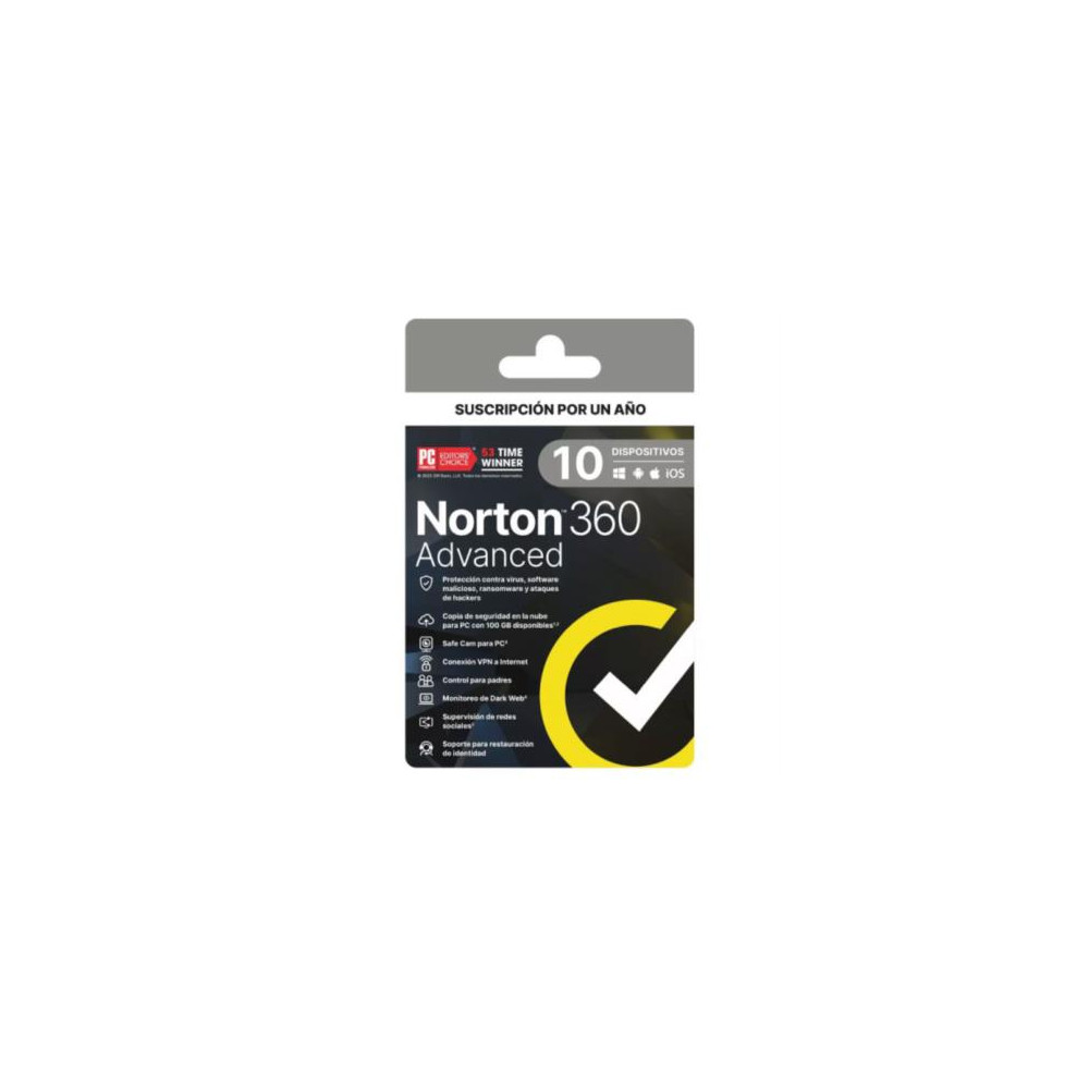 Licencia Antivirus ESD Norton 360 Advanced 1 Ao 10 Dispositivos 21443273 [ ESDNRT760 ]