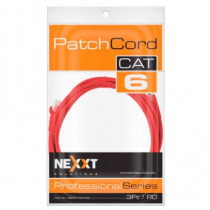 Cable de Conexin Red Nexxt Solutions Cat6 90cm UTP Multifilar con Revestimiento Tipo CM Color Rojo [ AB361NXT03 ]