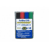 Marcador Artline Estuche Pizarron Plastico C/4 Pzas [ EK159A4W ]