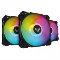 Ventilador para Gabinete Asus TUF Gaming TF120 ARGB 120mm 250-1900RPM Negro Kit 3 Piezas [ TUF-GAMING-TF120-ARGB-3IN1 ]