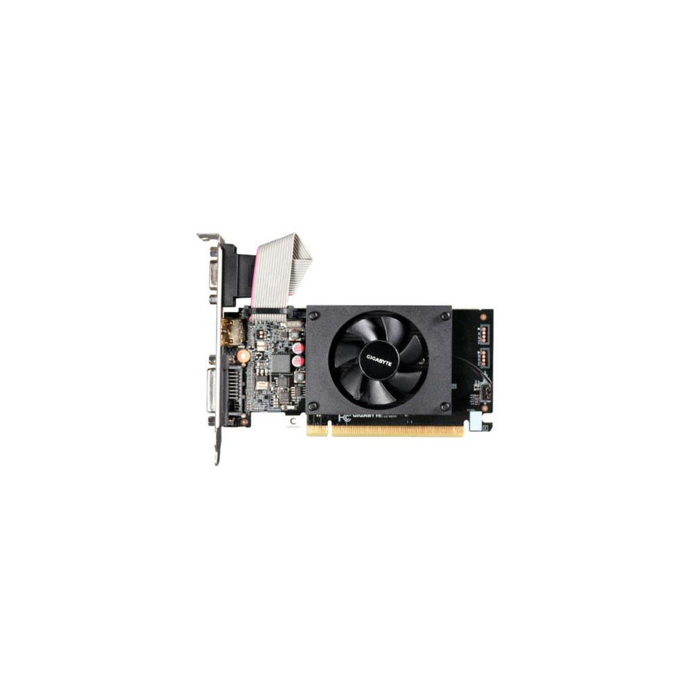 Tarjeta de Video Gigabyte GeForce GT710 2GB Low Profile Single Fan DDR3 PCIe 2.0 1xHDMI 1xDVI-D 1xD- [ GV-N710D3-2GL-REV20 ]