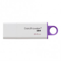 Memoria USB Kingston DataTraveler G4 64GB 3.0 Color Blanco-Morado [ DTIG464GB ]