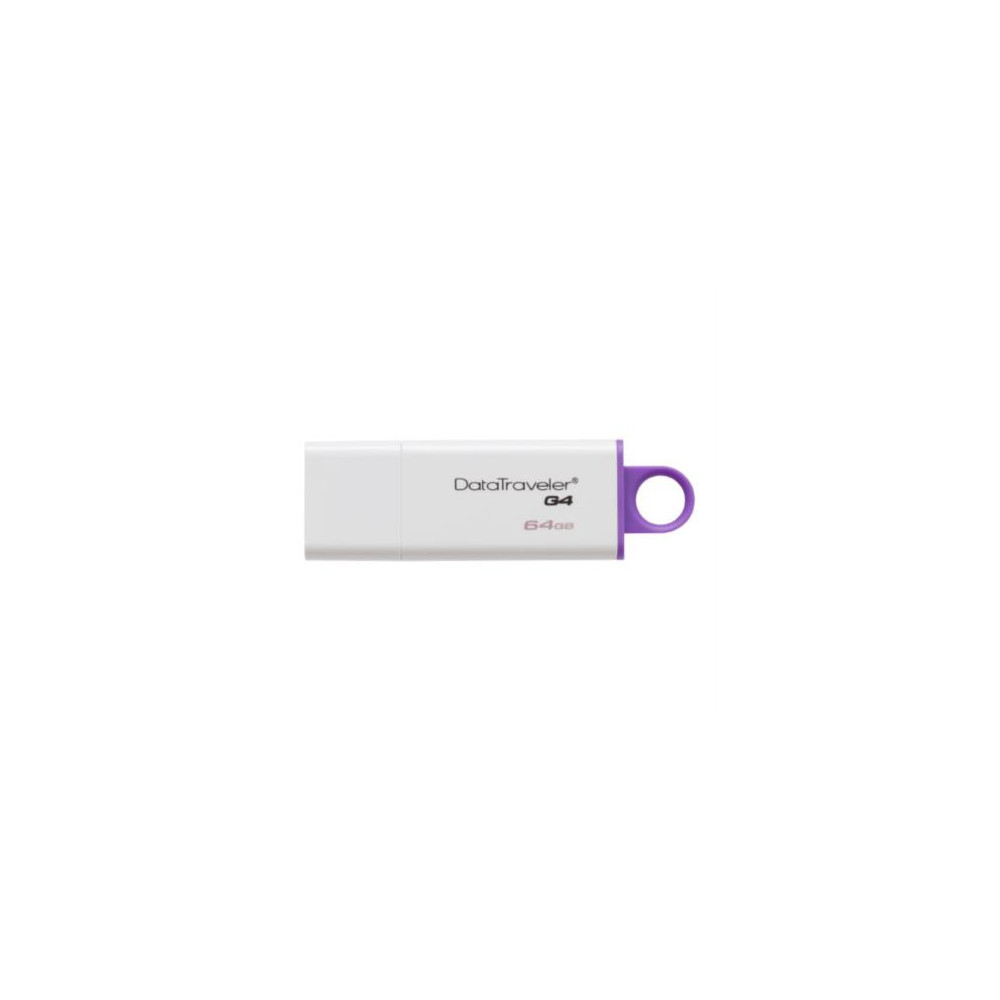 Memoria USB Kingston DataTraveler G4 64GB 3.0 Color Blanco-Morado [ DTIG464GB ]