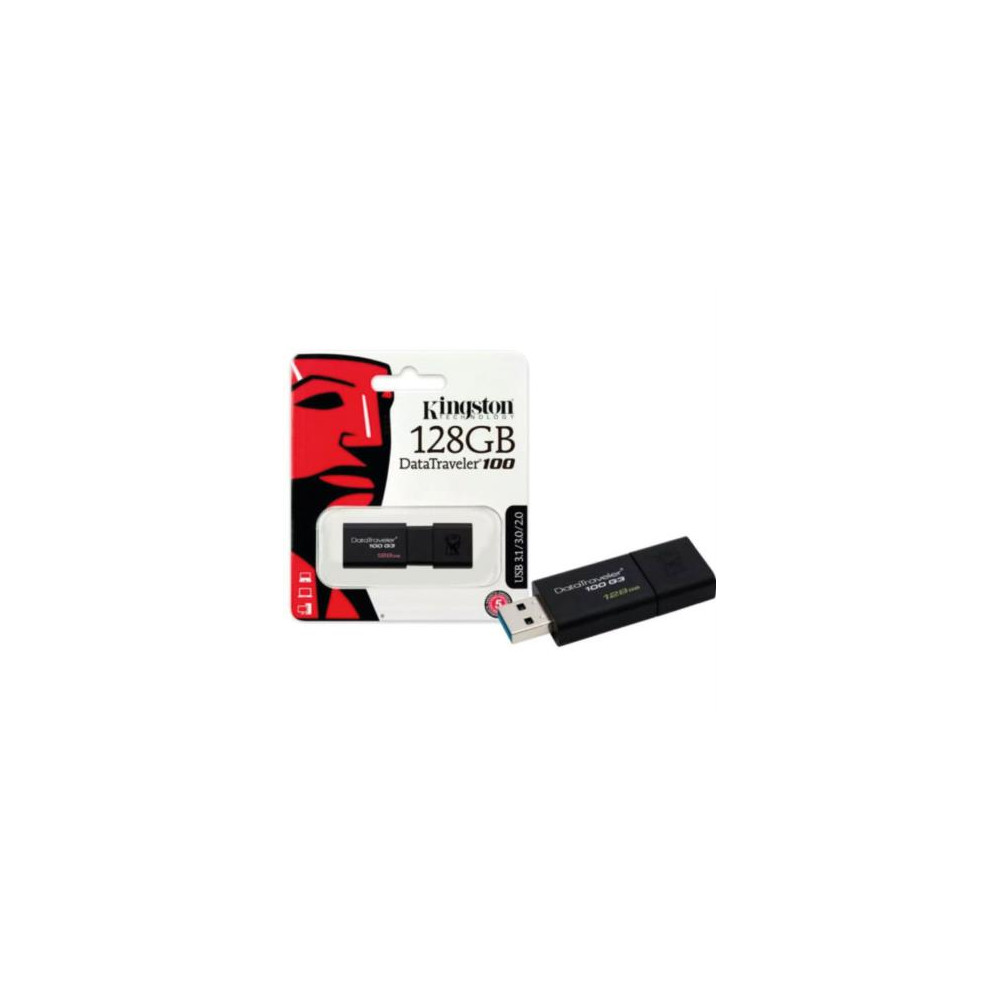 Memoria USB Kingston DataTraveler 100 G3 128GB 3.0 Color Negro [ DT100G3128GB ]