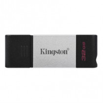 Memoria USB Kingston DataTraveler 80 32GB USB-C 3.2 Gen 1 Color Plata-Negro [ DT8032GB ]