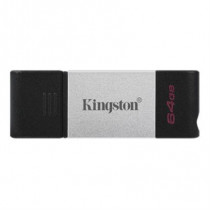 Memoria USB Kingston DataTraveler 80 64GB USB-C 3.2 Gen 1 Color Plata-Negro [ DT8064GB ]