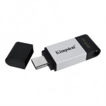 Memoria USB Kingston DataTraveler 80 64GB USB-C 3.2 Gen 1 Color Plata-Negro [ DT8064GB ]