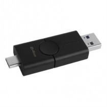 Memoria USB Kingston DataTraveler Duo 64 GB Tipo C 3.2 Gen1 Color Negro [ DTDE64GB ]