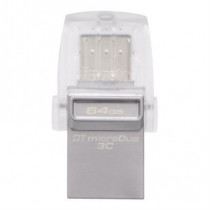 Memoria USB Kingston DataTraveler MicroDuo 3C 64 GB Tipo C 3.0/3.1 Color Gris [ DTDUO3C64GB ]