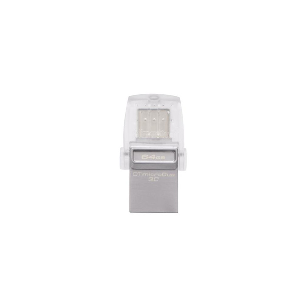 Memoria USB Kingston DataTraveler MicroDuo 3C 64 GB Tipo C 3.0/3.1 Color Gris [ DTDUO3C64GB ]