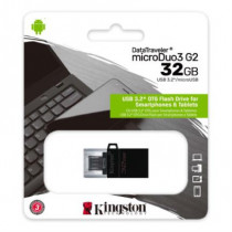 Memoria USB Kingston DataTraveler MicroDuo3 G2 32 GB 3.2 Gen1 Color Negro [ DTDUO3G232GB ]