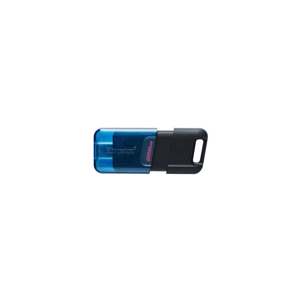 Memoria USB Kingston DataTraveler 80 M 256GB USB-C 3.2 Lectura 200MB/s Color Negro-Azul [ DT80M256GB ]