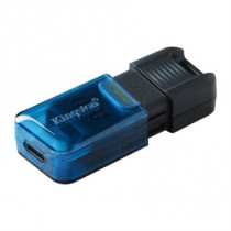 Memoria USB Kingston DataTraveler 80 M 256GB USB-C 3.2 Lectura 200MB/s Color Negro-Azul [ DT80M256GB ]