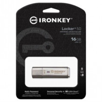 Memoria USB Kingston IronKey Locker+ 50 16GB con XTS-AES-USBtoCloud [ IKLP5016GB- ]