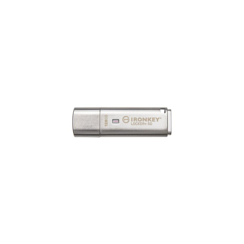 Memoria USB Kingston IronKey Locker+ 50 128GB con XTS-AES-USBtoCloud [ IKLP50128GB- ]