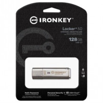 Memoria USB Kingston IronKey Locker+ 50 128GB con XTS-AES-USBtoCloud [ IKLP50128GB- ]