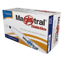 Marcador Magistral Didctico Pizarrn Blanco Color Azul C/12 Pzas [ 8350AZ ]