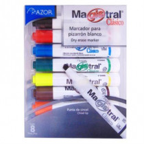 Marcador Magistral Clsico Plstico Pizarrn Blanco Colores Surtidos Estuche C/8 Pzas [ 83478 ]