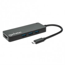 Hub Manhattan USB 3.2 Gen1 3 Puertos con Lector de Tarjetas [ 164948 ]