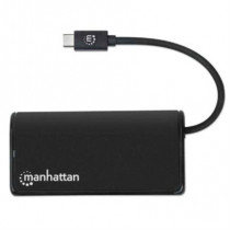 Hub Manhattan USB 3.2 Gen1 4 Puertos Color Negro [ 164894 ]