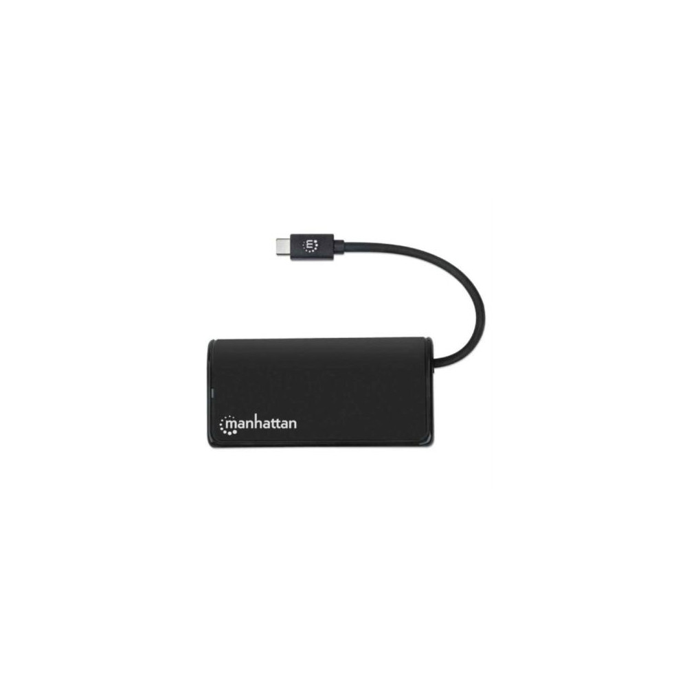 Hub Manhattan USB 3.2 Gen1 4 Puertos Color Negro [ 164894 ]