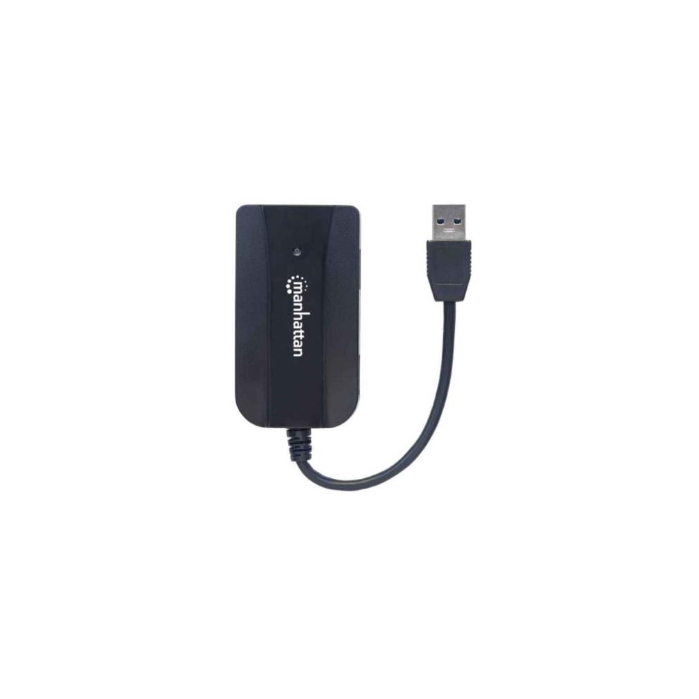 Hub Manhattan USB 3.0 Sper Velocidad Lector/Grabador de Tarjetas Color Negro [ 163590 ]