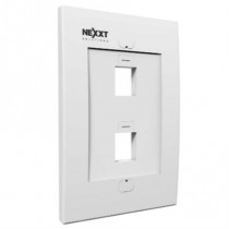 Placa de Pared Nexxt Solutions 2 Puertos para Conectores tipo Keystone Mdulo RJ45 Blanco [ AW161NXT02 ]