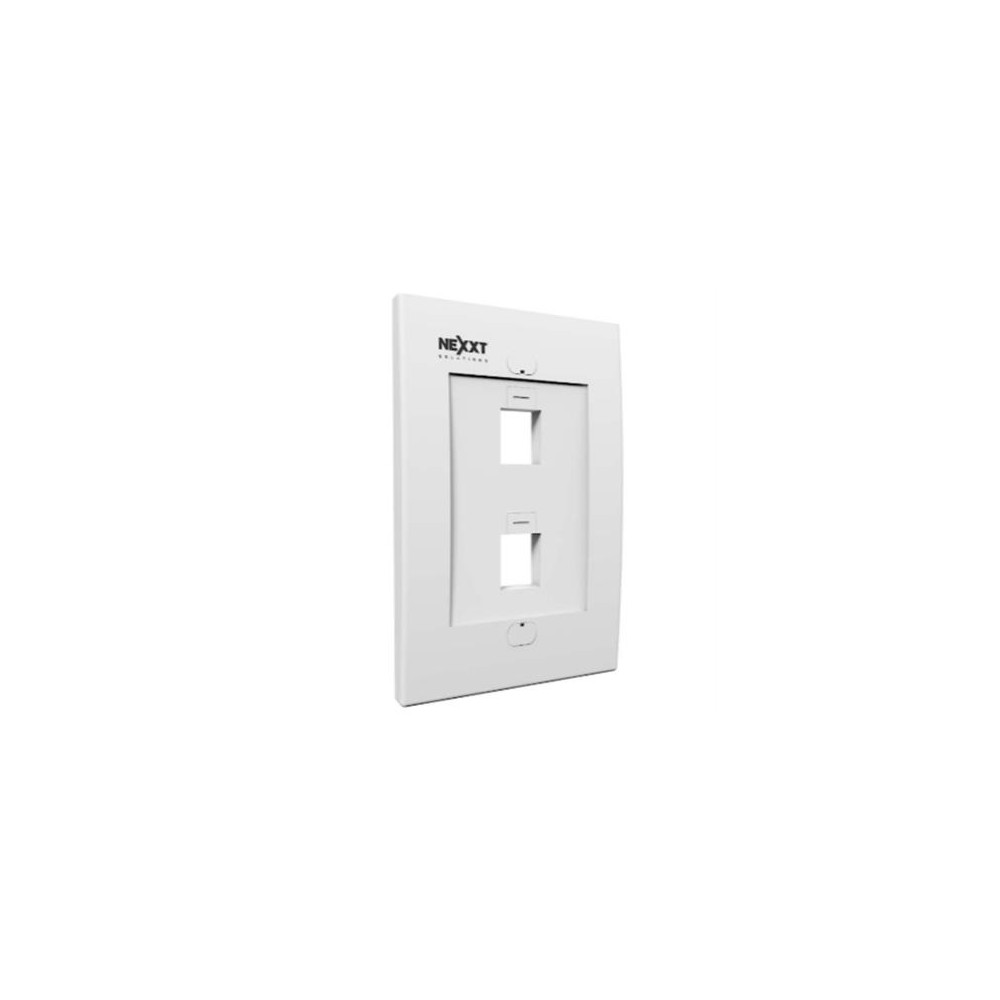 Placa de Pared Nexxt Solutions 2 Puertos para Conectores tipo Keystone Mdulo RJ45 Blanco [ AW161NXT02 ]