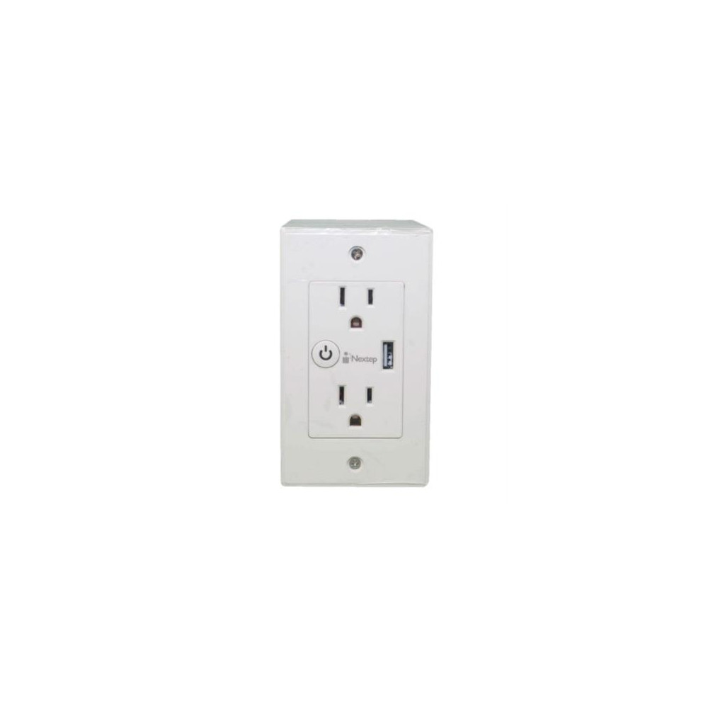 Tomacorriente Nextep Smart de Pared Dplex + Cargador USB Control Wi-Fi [ NE-264D ]