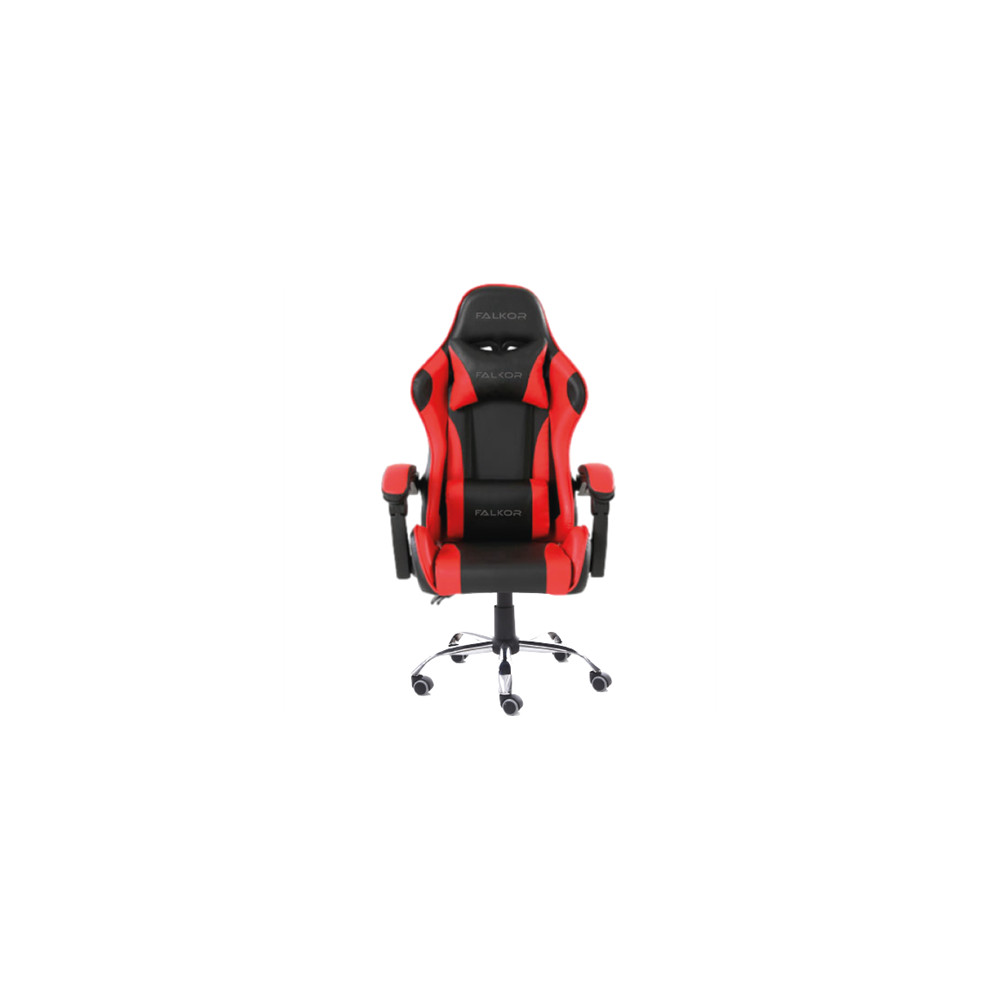 Silla Gamer Ergonmica Modelo Falkor Color Negro-Rojo [ NE-461R ]