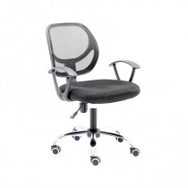 Silla Secretarial Nextep de Altura Ajustable Tela Negra Base Giratoria [ NE-650S ]