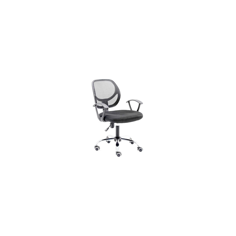 Silla Secretarial Nextep de Altura Ajustable Tela Negra Base Giratoria [ NE-650S ]