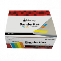 Banderitas Nextep Neon 4 Colores 200 Piezas c/10 Estuches [ NE-052 ]