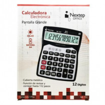 Calculadora Nextep 12 Dgitos Pantalla Grande Escritorio Cubierta Metlica Batera/Solar [ NE-192 ]