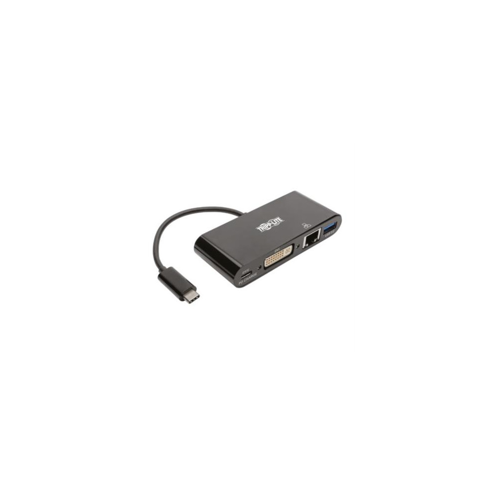 Adaptador Multipuerto Tripp Lite USB-C/Dvi/USB-A/GbE Carga PD Color Negro [ U444-06N-DGUB-C ]