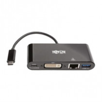 Adaptador Multipuerto Tripp Lite USB-C/Dvi/USB-A/GbE Carga PD Color Negro [ U444-06N-DGUB-C ]