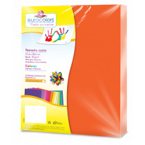 PAPEL CORTADO EUROCOLORS CARTA NARANJA NEON C/100 [ EC0096 ]